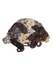 Bonnet en soie crochetée multicolore à motif floral Dolce & Gabbana