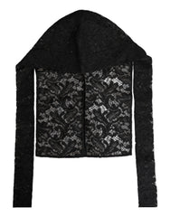 Bonnet Dolce & Gabbana en dentelle florale noire.