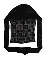 Bonnet cache-tête Dolce & Gabbana en maille noire avec logo