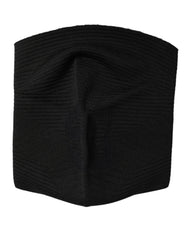 Dolce & Gabbana Schwarze Nylon-Strick-Skimaske Sturmhaube