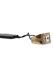 Dolce & Gabbana Ring aus goldfarbenem 925er Sterlingsilber mit Kristallen