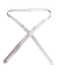 Cravate ajustable en soie unie blanche Dolce & Gabbana