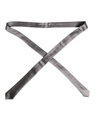 Cravate ajustable en soie argentée métallisée Dolce & Gabbana