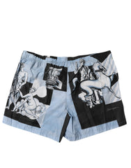 Short homme Dolce & Gabbana en coton imprimé statue bleue