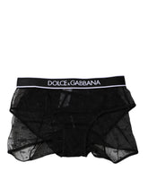 Culotte Dolce & Gabbana en tulle noir et nylon taille mi-haute
