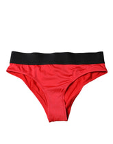Culotte taille mi-haute Dolce & Gabbana en nylon stretch rouge