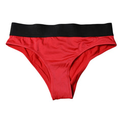 Culotte taille mi-haute Dolce & Gabbana en nylon stretch rouge