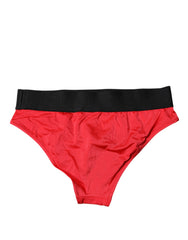 Culotte taille mi-haute Dolce & Gabbana en nylon stretch rouge