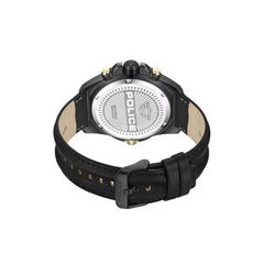Montre Police en cuir artificiel noir