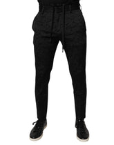 Pantalon habillé skinny en brocart noir Dolce & Gabbana