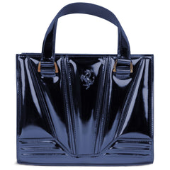 Sac à main en cuir bleu Ferrari