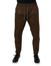 Pantalon de jogging Dolce & Gabbana marron en coton stretch
