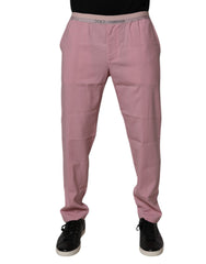 Pantaloni Chino Rosa in Cotone Elasticizzato Dolce & Gabbana
