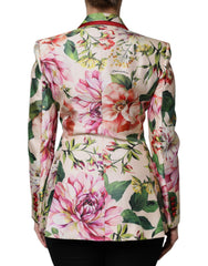 Dolce & Gabbana Mehrfarbige, zweireihige Jacke mit Blumenmuster