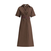 Robe décontractée en coton marron Brunello Cucinelli