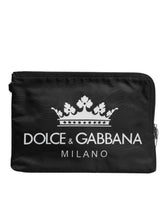 Dolce & Gabbana Schwarze DG Milano Nylon-Clutch-Tasche
