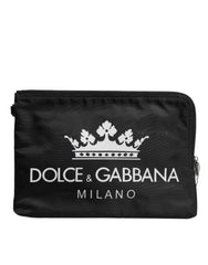 Dolce & Gabbana Schwarze DG Milano Nylon-Clutch-Tasche
