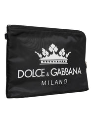 Dolce & Gabbana Schwarze DG Milano Nylon-Clutch-Tasche