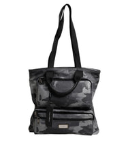 Sac cabas Dolce & Gabbana en coton camouflage gris à plusieurs compartiments