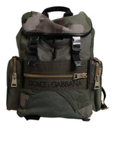 Dolce & Gabbana Militärgrüner Patchwork-Reiserucksack