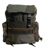Sac à dos de voyage Dolce & Gabbana vert militaire patchwork