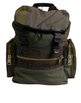 Dolce & Gabbana Militärgrüner Patchwork-Reiserucksack