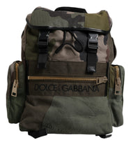 Sac à dos de voyage Dolce & Gabbana vert militaire patchwork
