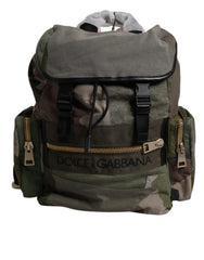 Dolce & Gabbana Schulrucksack mit Patchwork-Muster in Militärgrün