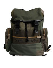 Sac à dos scolaire Dolce & Gabbana vert militaire patchwork