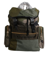 Sac à dos de voyage Dolce & Gabbana vert militaire patchwork