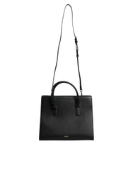 Sac bandoulière Versace en cuir noir grand format avec poignée supérieure