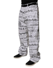 Jean droit Dolce & Gabbana blanc à logo imprimé pour homme