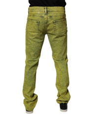 Jean skinny en coton stretch jaune Dolce & Gabbana pour homme