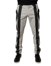 Pantalon habillé taille mi-haute à bordure en dentelle blanche Dolce & Gabbana