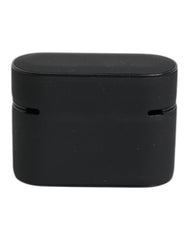 Étui pour AirPods Dolce & Gabbana en silicone noir et orange avec logo en relief