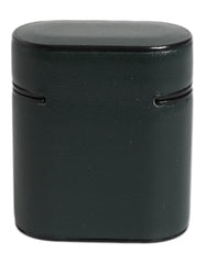 Dolce & Gabbana AirPods-Hülle aus schwarzem Kalbsleder mit Logoprint