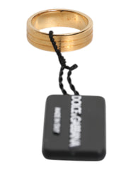 Bague Dolce & Gabbana en laiton doré avec cristal rouge et logo DG