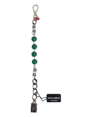 Dolce & Gabbana Armband mit silberfarbenem Messingperlen-Würfel-Logo-Verzierung