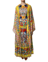 Robe kaftan en twill imprimé Carretto multicolore Dolce & Gabbana