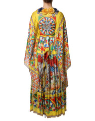 Dolce & Gabbana Kaftan-Kleid aus Twill mit mehrfarbigem Carretto-Print
