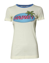 Dolce & Gabbana Light Yellow Cotton Short Sleeve T-shirt