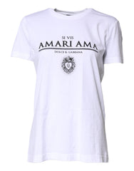 T-shirt Dolce & Gabbana blanc en coton imprimé à col rond