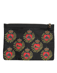 Dolce & Gabbana Clutch-Tasche aus schwarzem und rotem Nylon mit Herzmotiv