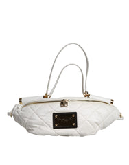 Sac banane Dolce & Gabbana blanc matelassé avec plaque logo