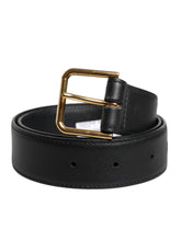 Ceinture classique Dolce & Gabbana en cuir noir avec boucle en métal