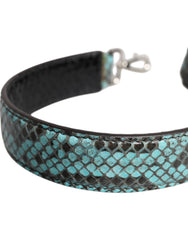 Sac bandoulière Dolce & Gabbana en cuir exotique noir et bleu