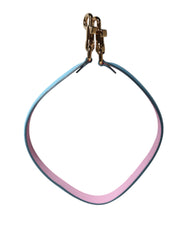 Dolce & Gabbana Handtasche aus pink-blauem Leder mit Henkel und Schulterriemen