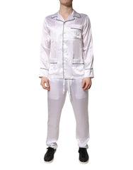 Ensemble pyjama homme Dolce & Gabbana en satin de soie blanc