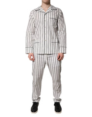 Ensemble pyjama homme Dolce & Gabbana en coton à rayures blanches et noires