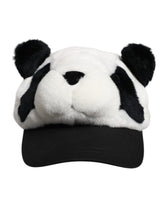 Casquette de baseball Dolce & Gabbana pour femme, en fourrure de panda noir et blanc